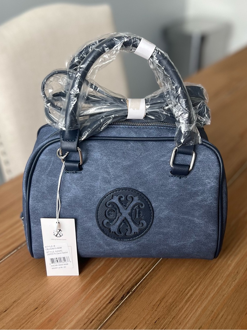NWT CXL by Christian Lacroix Jasper Denim Satchel Bag